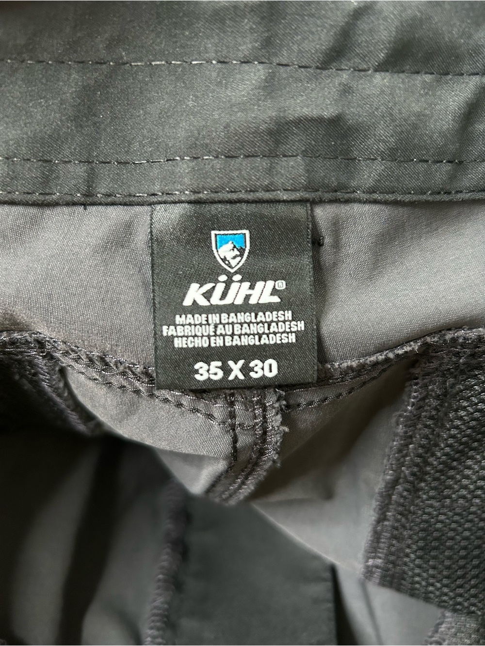 Kuhl Renegade Rock Pant Dark Gray Water Resistant Performance Pants Size 35x30 - Picture 3 of 13
